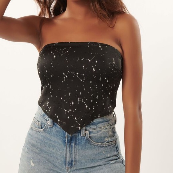 Garage piper bandana cami constellation star strapless tie top - Picture 1 of 3